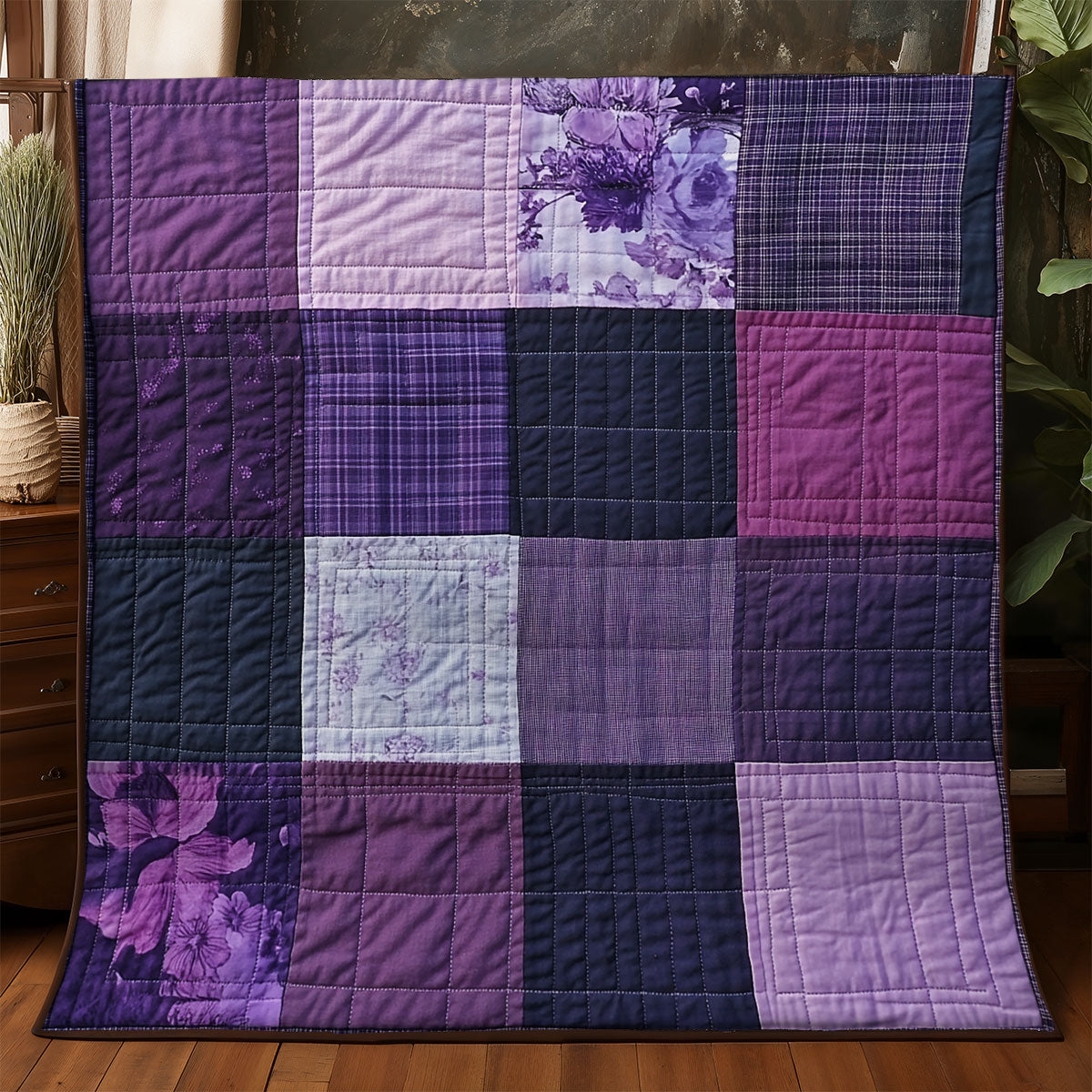 Purple Patchwork WX1906035CL Quilt