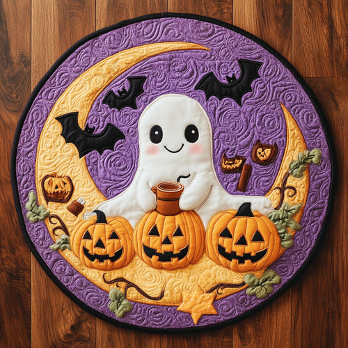 Ghostly Brew Night WN2507024CL Quilted Round Mat
