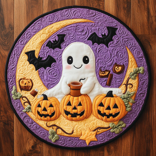 Ghostly Brew Night WN2507024CL Quilted Round Mat