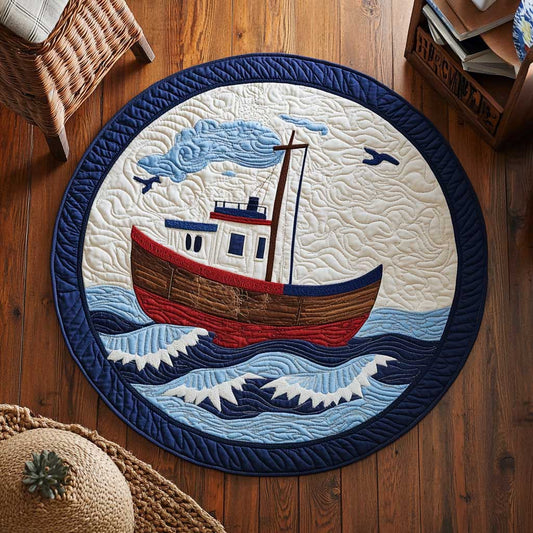 Sea Breeze Boat WN2103035CL Quilted Round Mat
