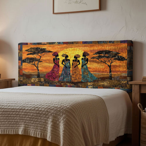African Women Savannah Spirit WN1112136CL Quilted Headboard Slipcover