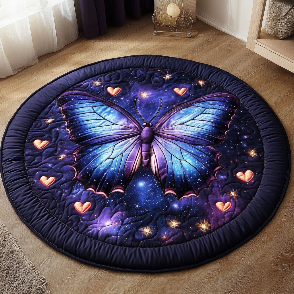 Butterfly Heart CW1401074CL Quilted Round Mat