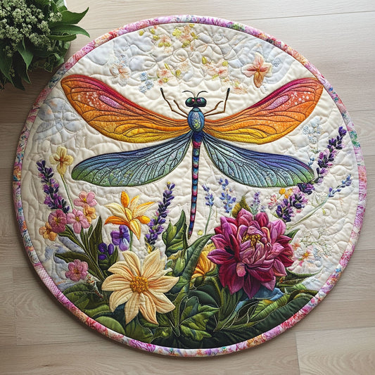 Blooming Dragonfly CW1206005CL Quilted Round Mat