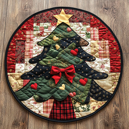 Cabin Dream Christmas Tree WN1211001CL Quilted Round Mat