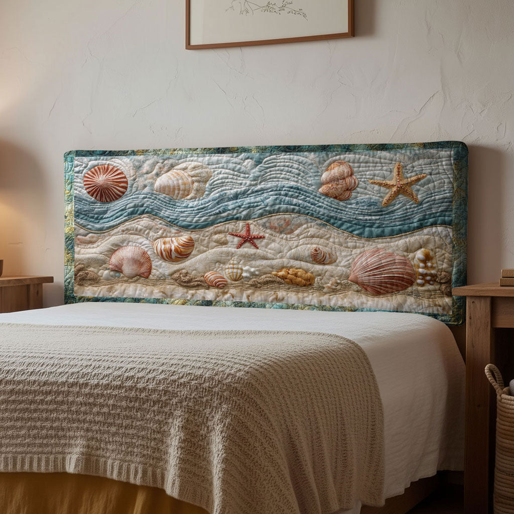 Coastal Seashell WN1312030CL Quilted Headboard Slipcover