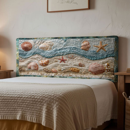Coastal Seashell WN1312030CL Quilted Headboard Slipcover