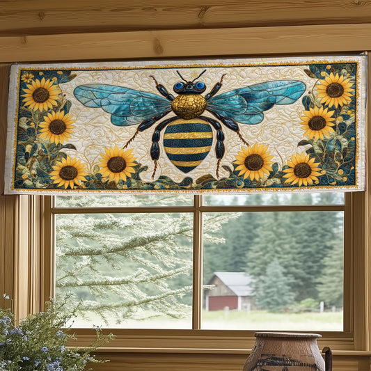 Regal Sunflower Bee WY1407013CL Quilted Valance