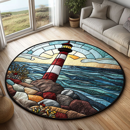 Seaside Lighthouse CW1301155CL Quilted Round Mat