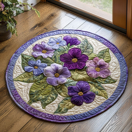 Violet Bloom CP0107015CL Quilted Round Mat