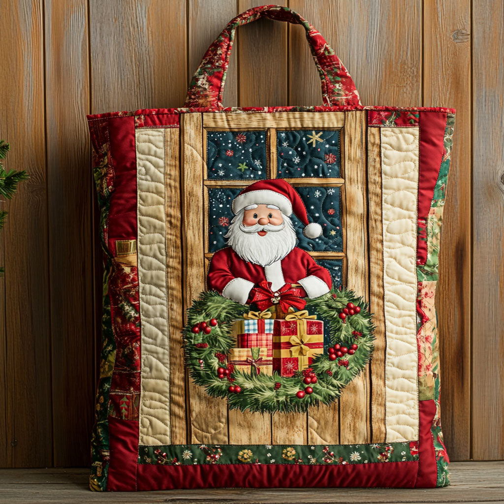 Santa Through The Window WN1811091CL Quilted Tote Bag
