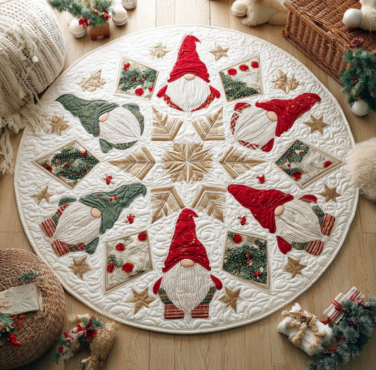 Gnome Christmas XR2809017CL Quilted Round Mat