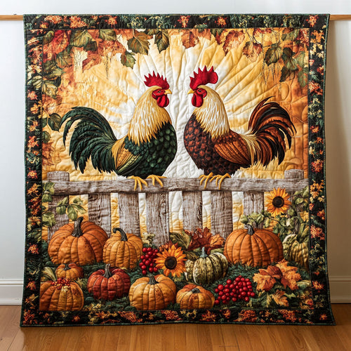 Roosters On The Fence WY2108046CL Quilt