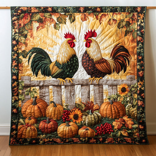 Roosters On The Fence WY2108046CL Quilt