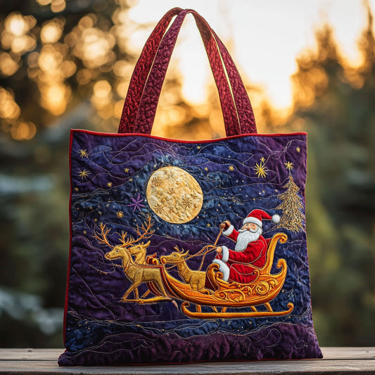 Santa Celestial Ride WN0210048CL Quilted Tote Bag