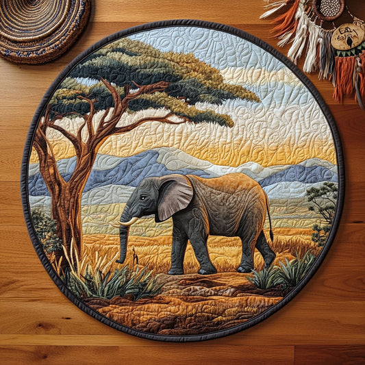 Majestic Elephant WJ2904029CL Quilted Round Mat