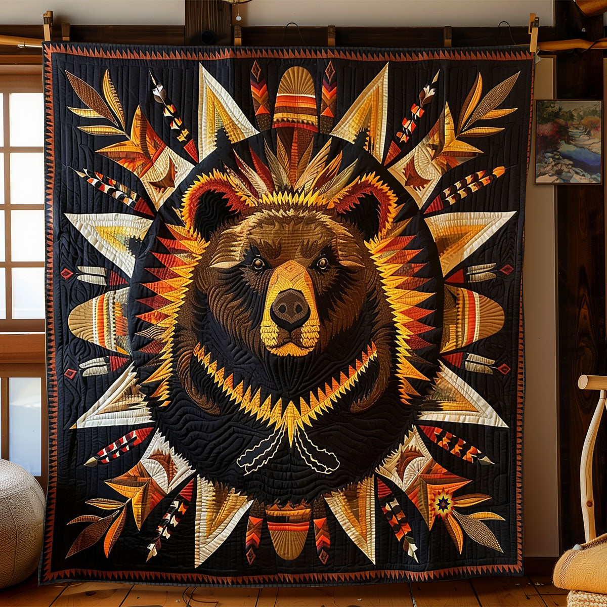 Bear Native American WJ2012003CL Quilt