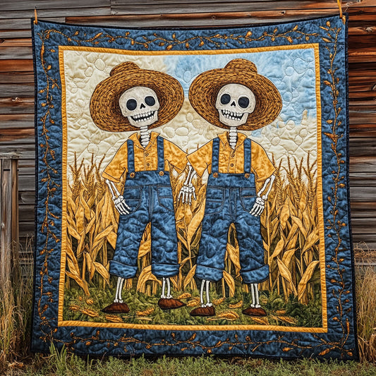 Sunflower Skeleton Scarecrow WN2509075CL Quilt