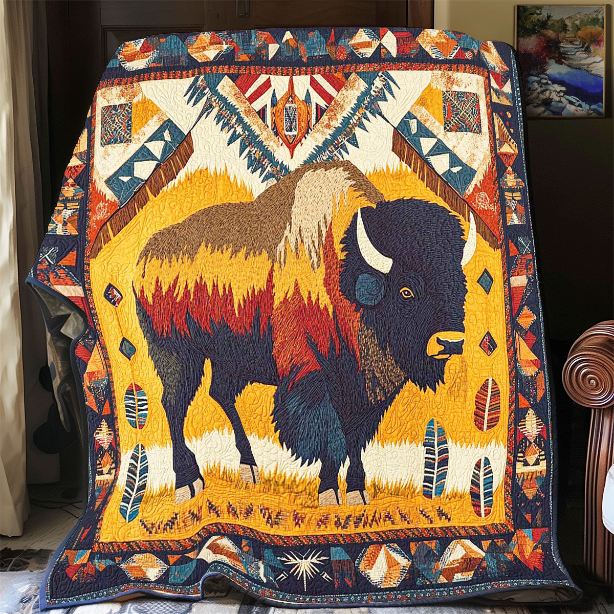 Tribe Bison WP1302011CL Quilt