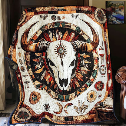 Bull Skull Native American WX0805006CL Quilt
