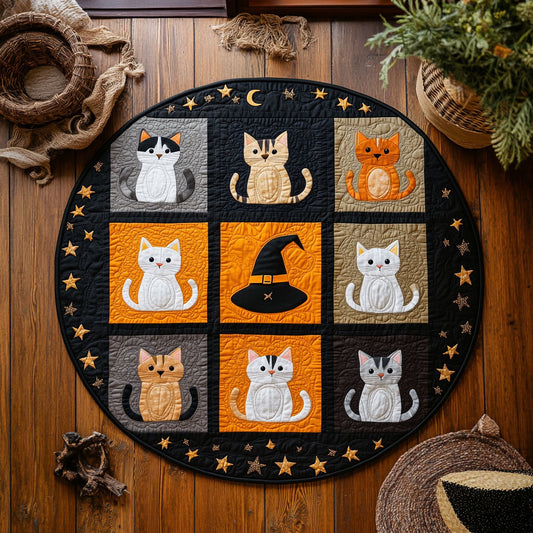 Cat And Witch WY0608005CL Quilted Round Mat