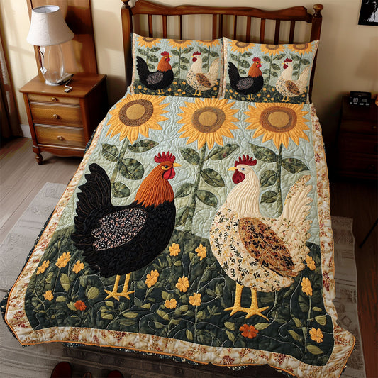 Chicken Couple WX0212058CL Duvet Cover Set