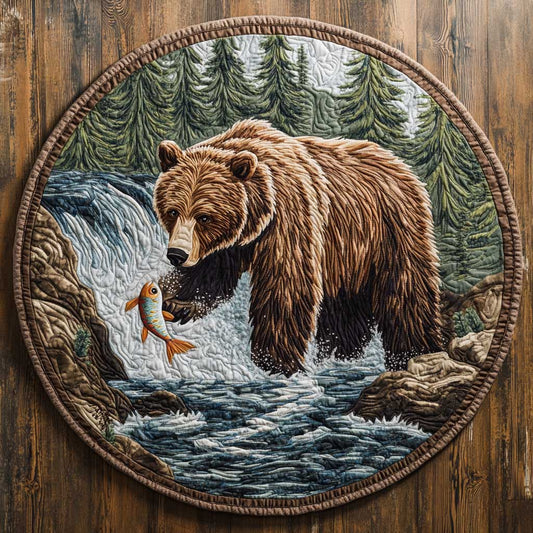 Siberian Bear CQ0905001CL Quilted Round Mat