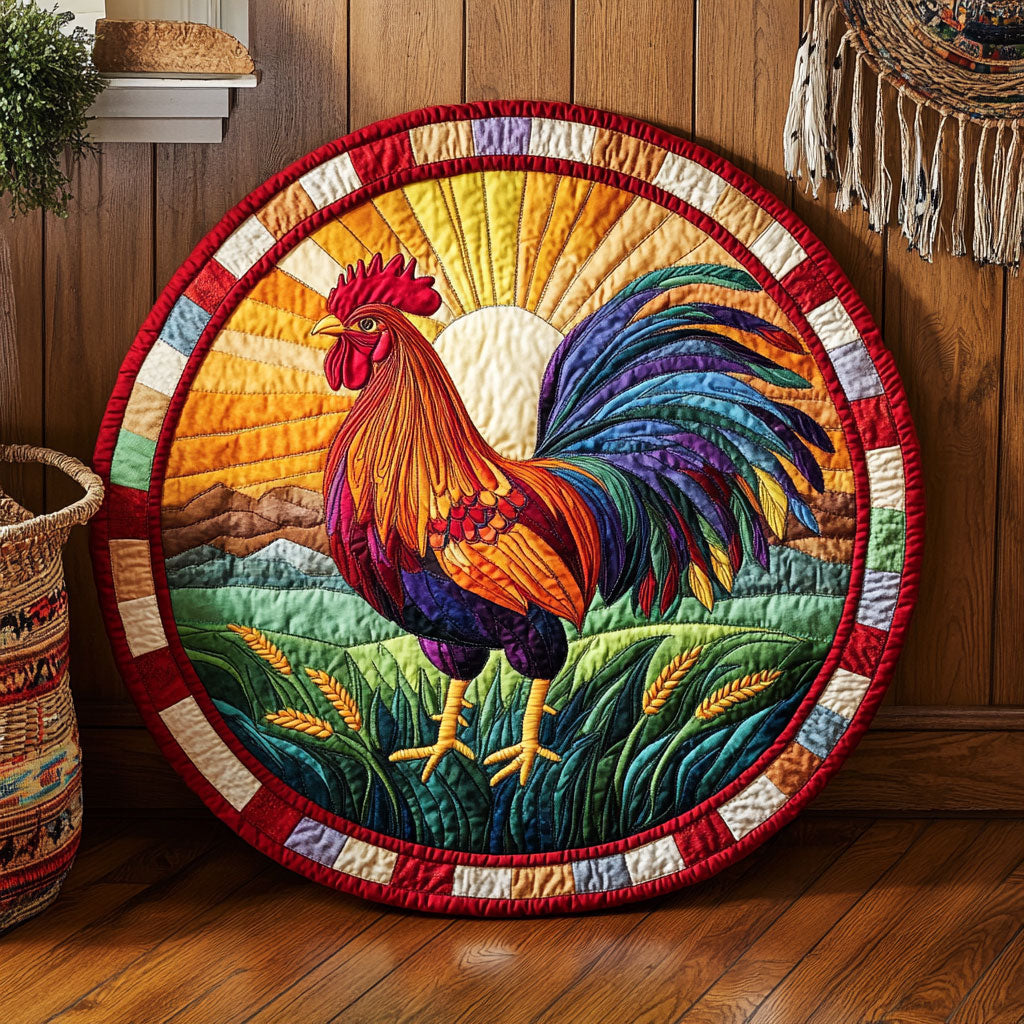 Sunrise Chicken WJ2705043CL Quilted Round Mat