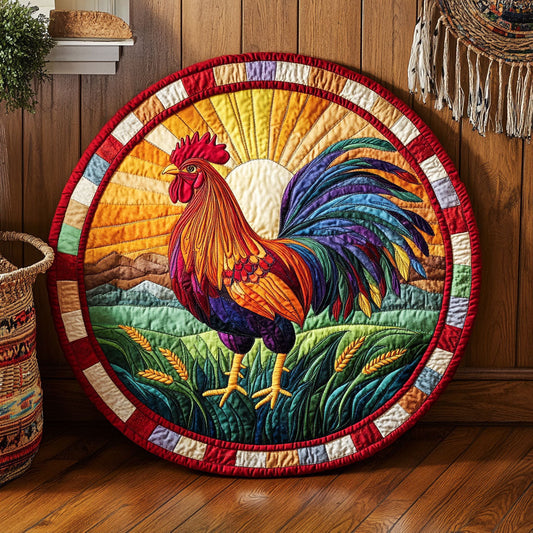Sunrise Chicken WJ2705043CL Quilted Round Mat