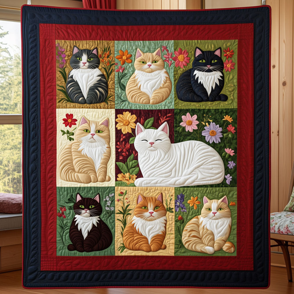 Floral Cat To The Soul XK0611002CL Quilt