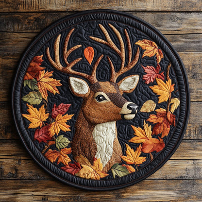 Deer Leaf WX1505014CL Quilted Round Mat