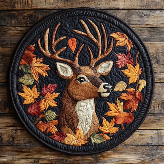 Deer Leaf WX1505014CL Quilted Round Mat