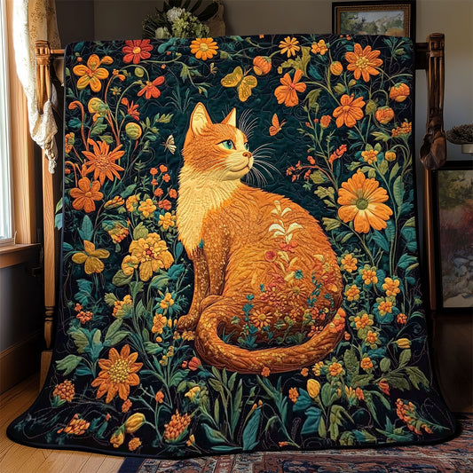 Purring Among Flowers WJ2612019CL Quilt