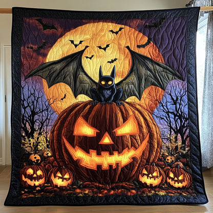 Spooky Bat And Pumpkin WY1508096CL Quilt
