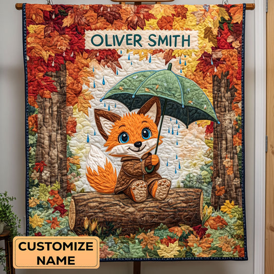 Woodland Drizzles WY0108010CL Personalized Baby Quilt
