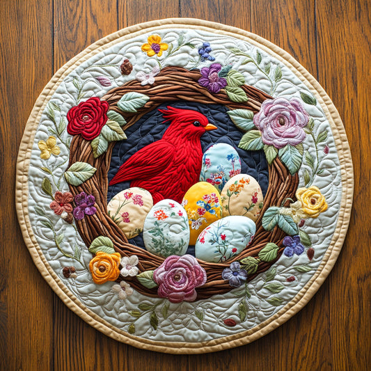 Beautiful Bird's Nest CQ3005019CL Quilted Round Mat