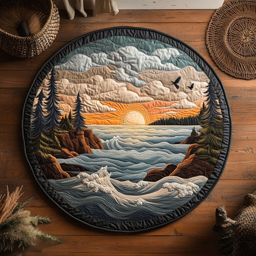 Sunset Coast Wilderness WY0107027CL Quilted Round Mat
