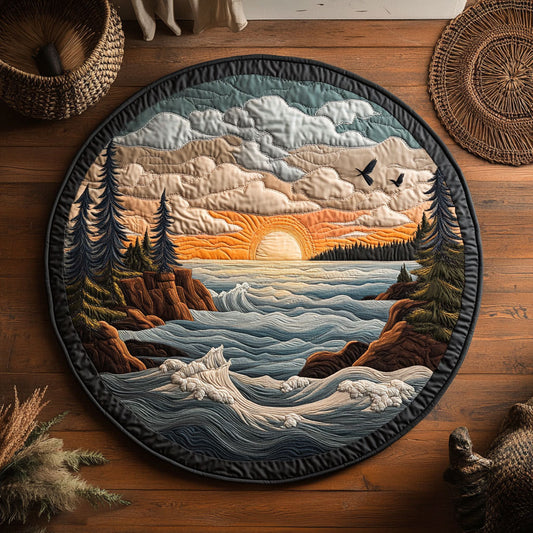 Sunset Coast Wilderness WY0107027CL Quilted Round Mat