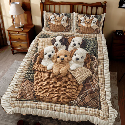 Cozy Basket Puppy WX2312064CL Duvet Cover Set