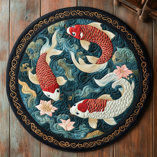 Koi Harmony CW2807035CL Quilted Round Mat