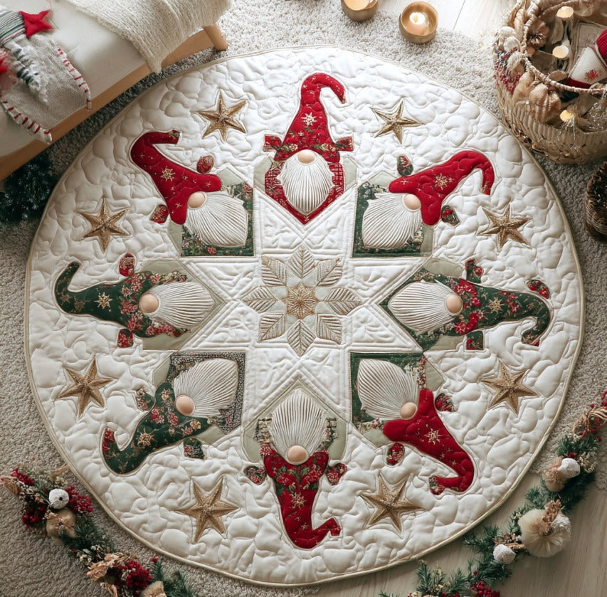 Snowflake Gnome XR2809012CL Quilted Round Mat