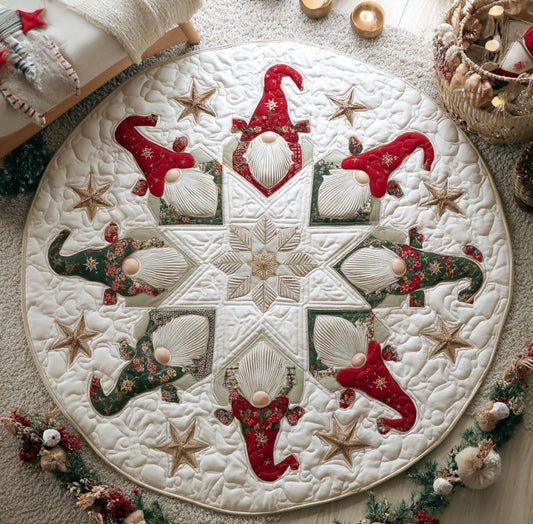 Snowflake Gnome XR2809012CL Quilted Round Mat