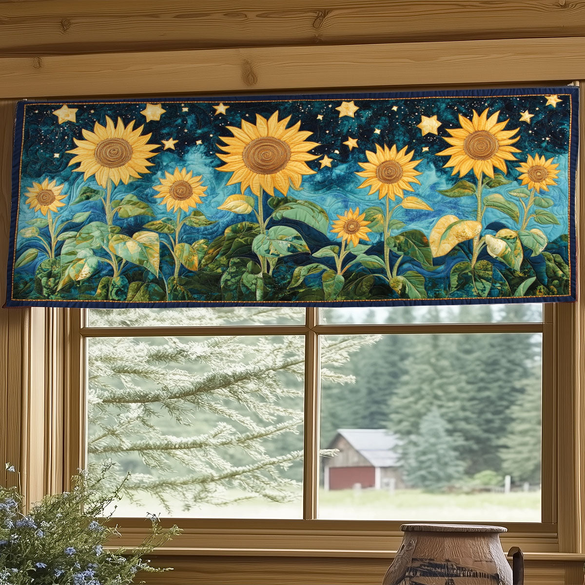 Yellow Field WY1605050CL Quilted Valance