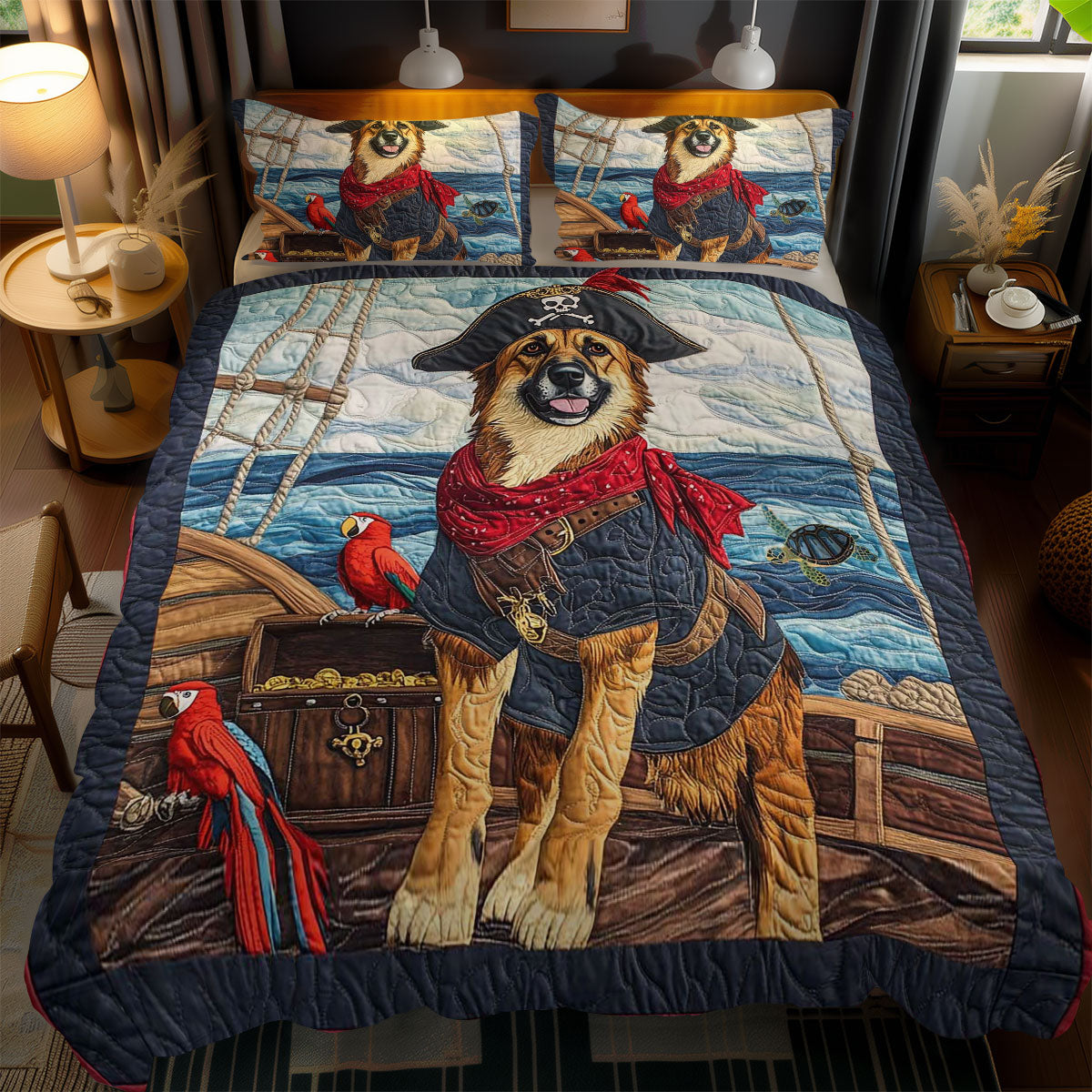 German Shepherd's Treasure Hunt WN1911032CL Duvet Cover Set