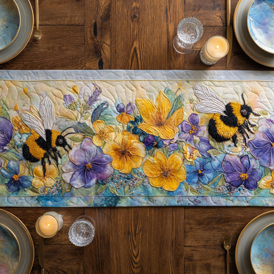 Floral Bee CW1107021CL Quilted Table Runner