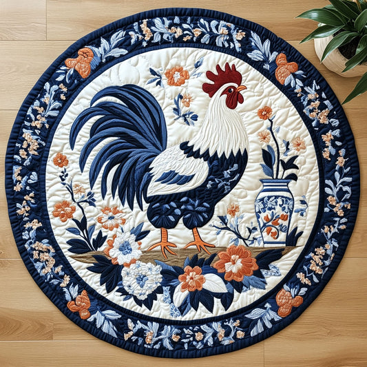 Floral Chicken CW3105616CL Quilted Round Mat