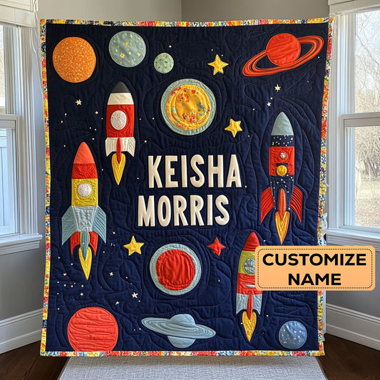 Galactic Adventure CP2207018CL Personalized Baby Quilt