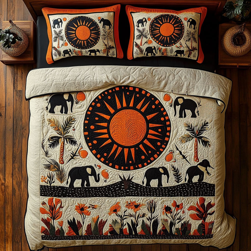 Roaming With Elephants WY2807071CL Duvet Cover Set