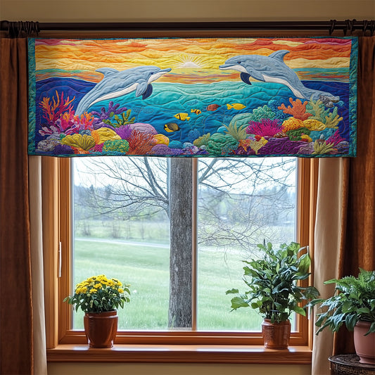 Dolphin Ocean WX1305018CL Quilted Valance