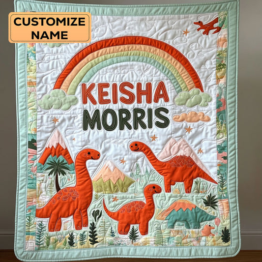 Jurassic Joy CP2207016CL Personalized Baby Quilt CP2207016CL Quilt