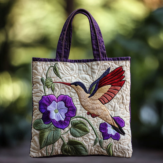 Morning Hummingbird WN2209048CL Quilted Tote Bag